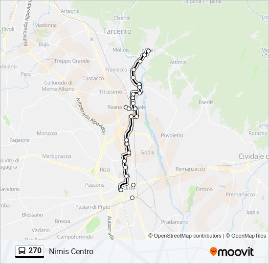 270 bus Line Map