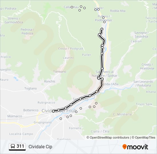 311 bus Line Map