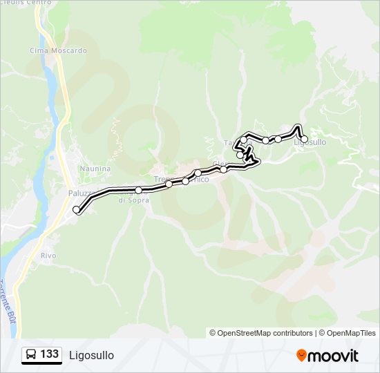 133 bus Line Map