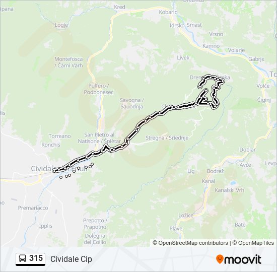 315 bus Line Map