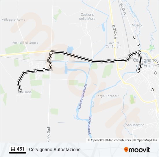 Percorso linea bus 451