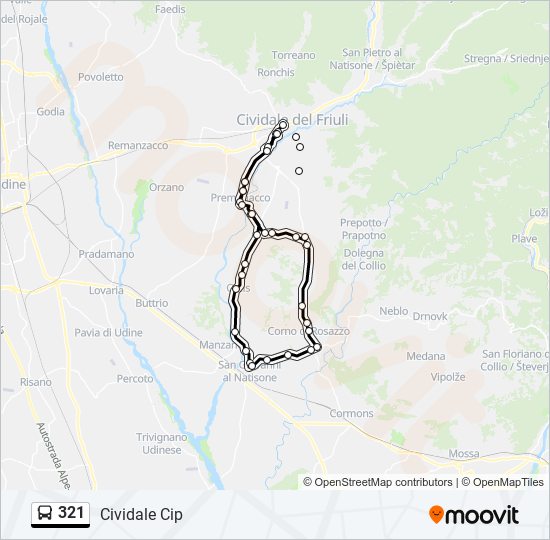 Percorso linea bus 321