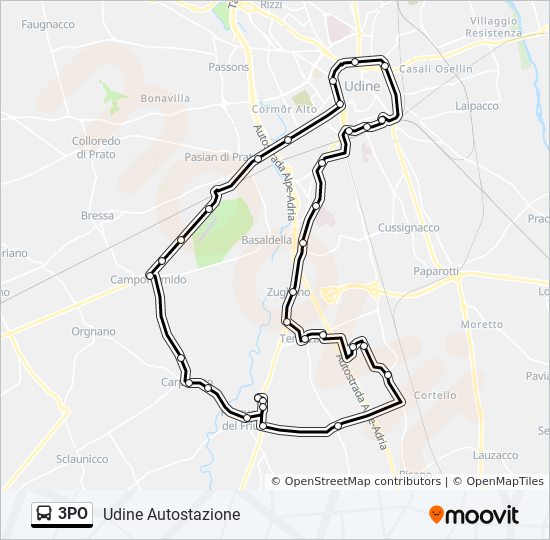 3PO bus Line Map