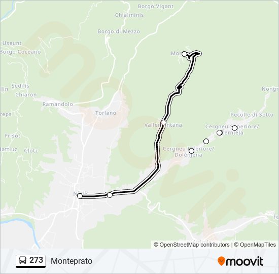 Percorso linea bus 273