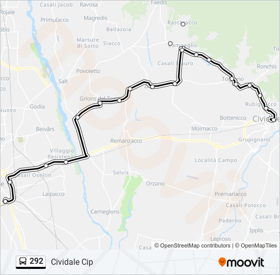 Percorso linea bus 292