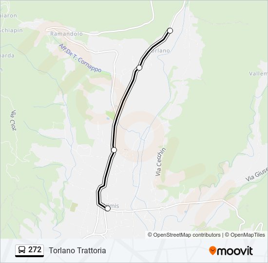 Percorso linea bus 272