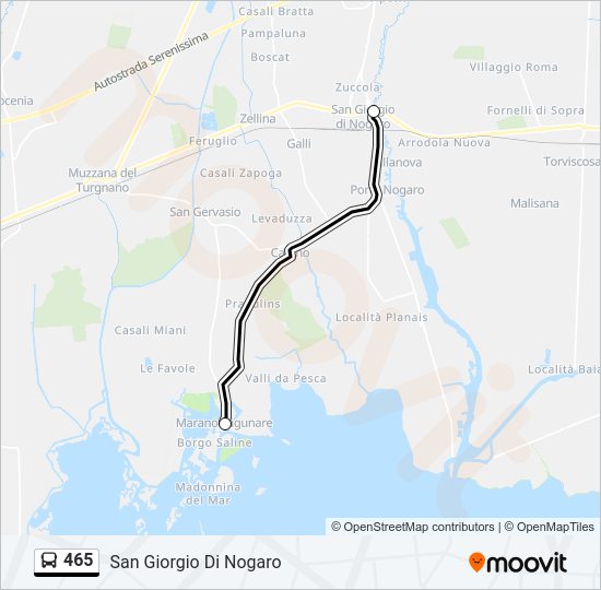 465 bus Line Map