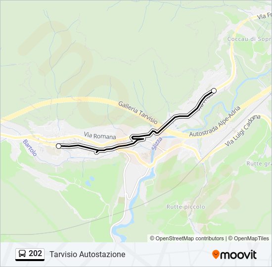 Percorso linea bus 202