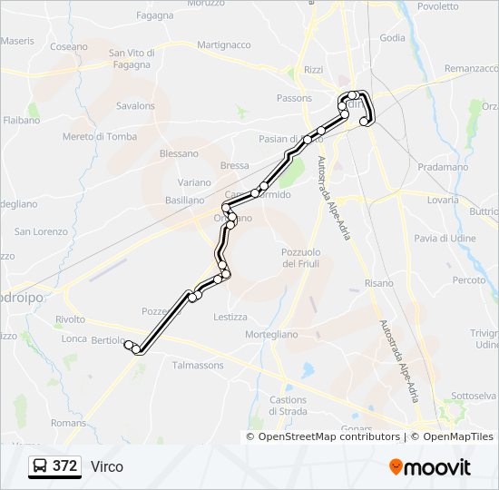 372 bus Line Map