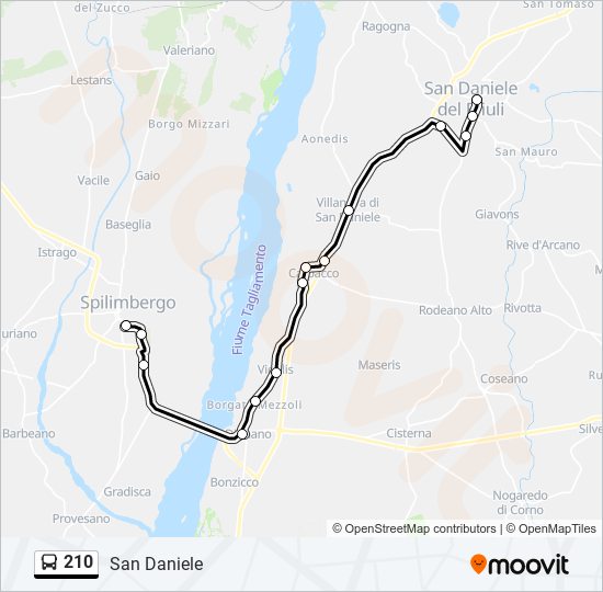 210 bus Line Map