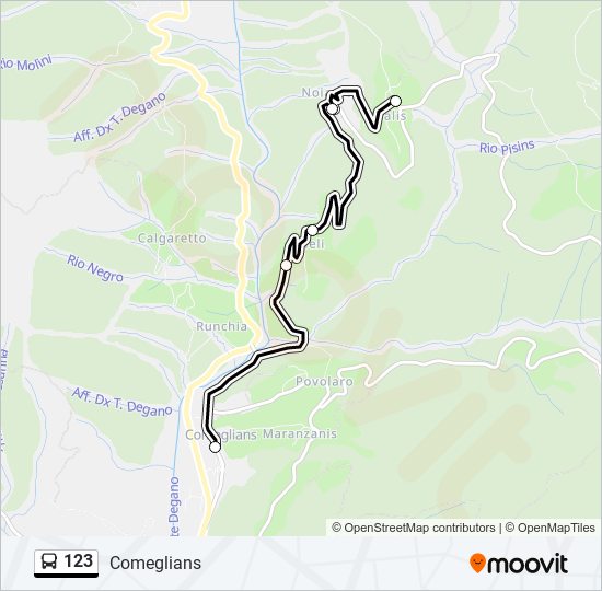 Percorso linea bus 123