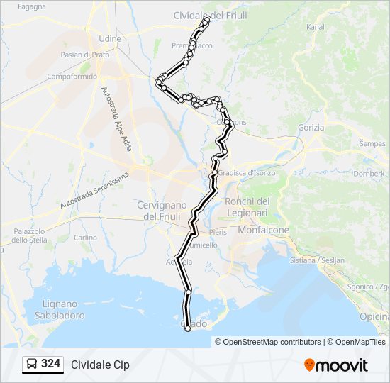 Percorso linea bus 324