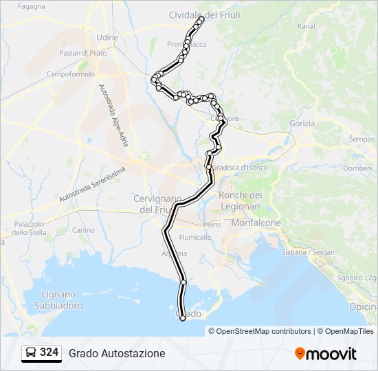 Percorso linea bus 324