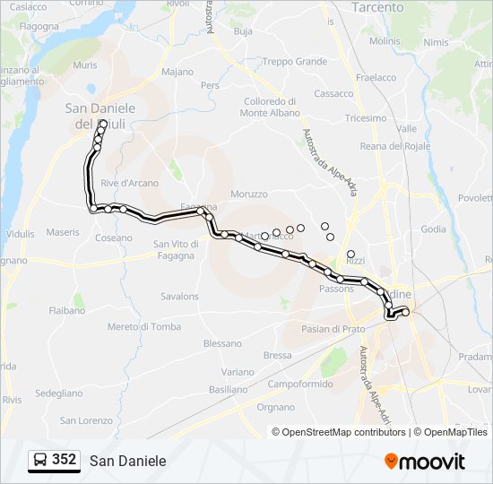 Percorso linea bus 352