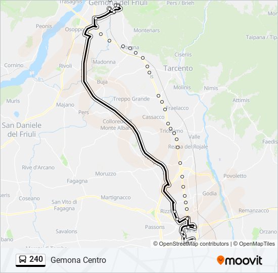 Percorso linea bus 240