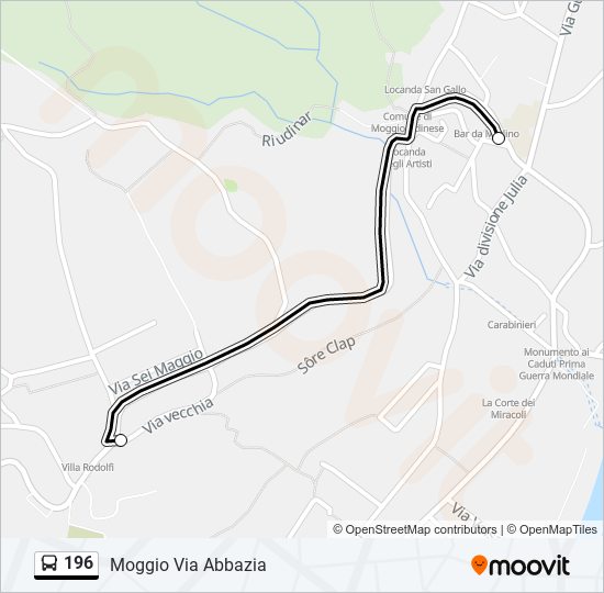 196 bus Line Map