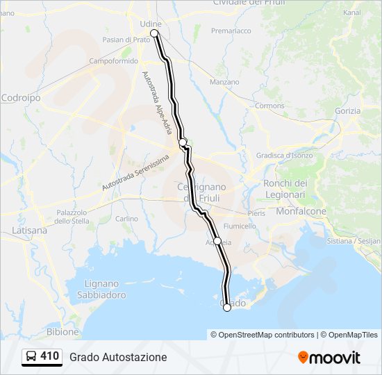 410 bus Line Map