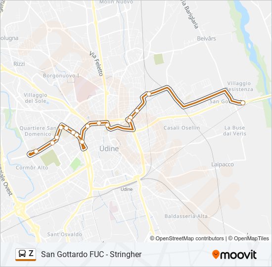 Z bus Line Map