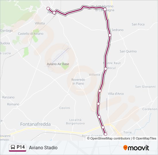 P14 bus Line Map