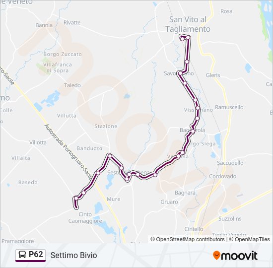 Percorso linea  P62