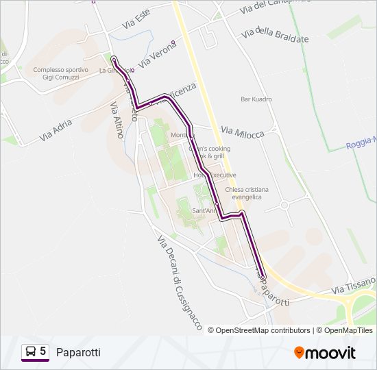 5 bus Line Map