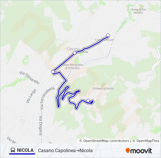 Nicola Route Schedules Stops Maps Casano Capolinea Nicola Updated