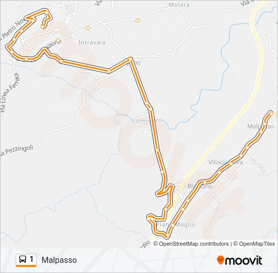 1 Bus Line Map