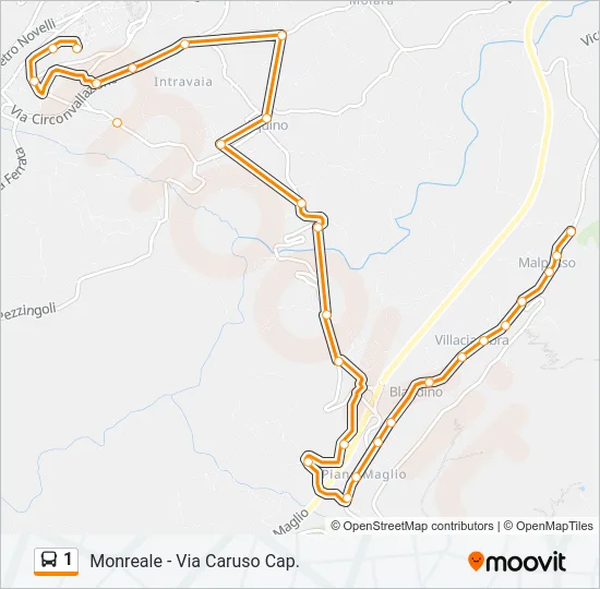 1 Bus Line Map