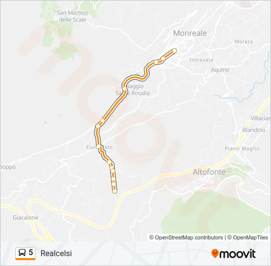 5 Bus Line Map