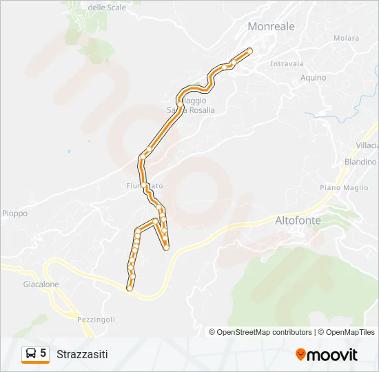 5 Bus Line Map