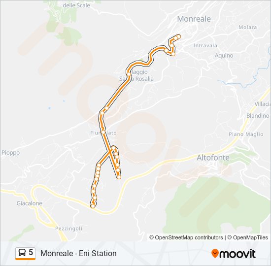 Percorso linea bus 5