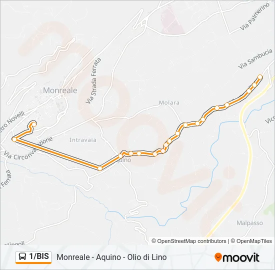 1/BIS Bus Line Map