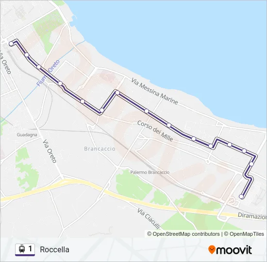1 Light Rail Line Map