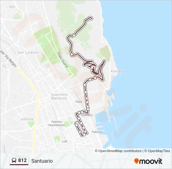 812 Bus Line Map