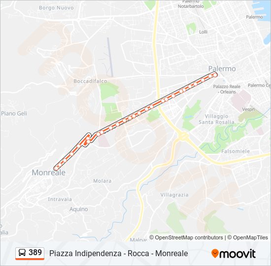 389 bus Line Map