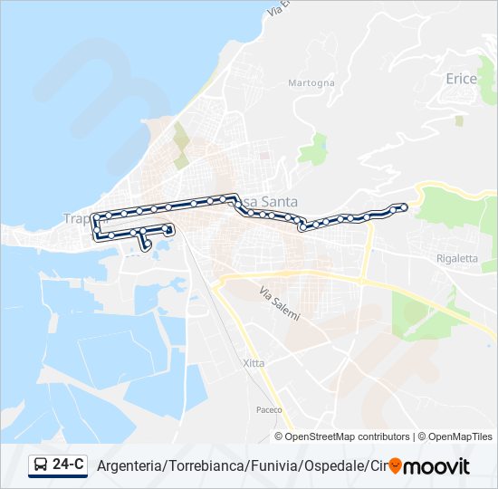 Percorso linea bus 24-C