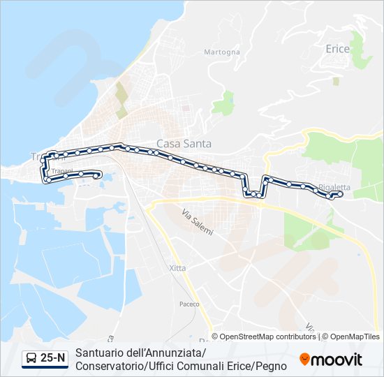 25-N bus Line Map