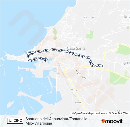 28-C Bus Line Map