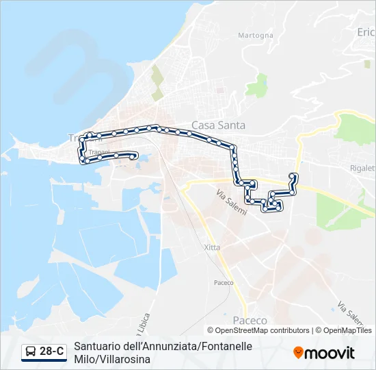 28-C Bus Line Map
