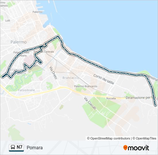 N7 bus Line Map