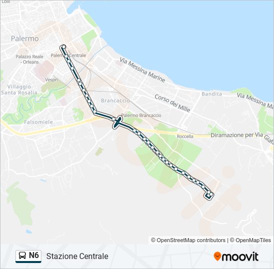 N6 bus Line Map