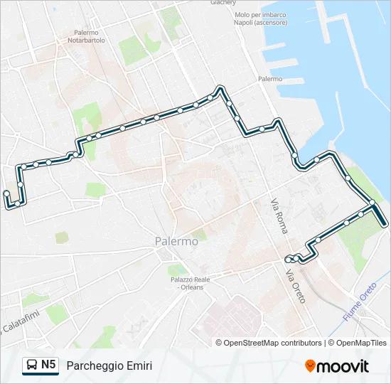 N5 Bus Line Map