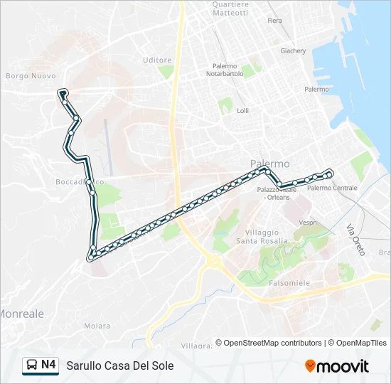 N4 Bus Line Map