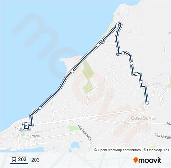 203 Bus Line Map
