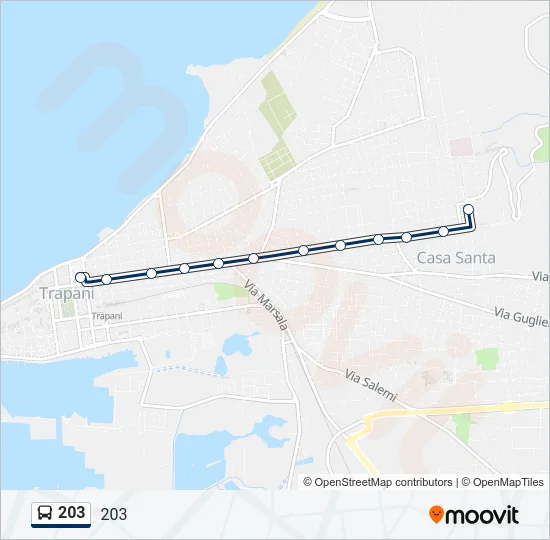 203 Bus Line Map