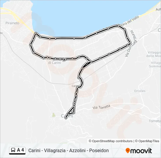 A 4 Bus Line Map