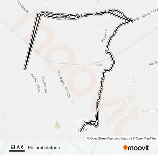 A 6 Bus Line Map