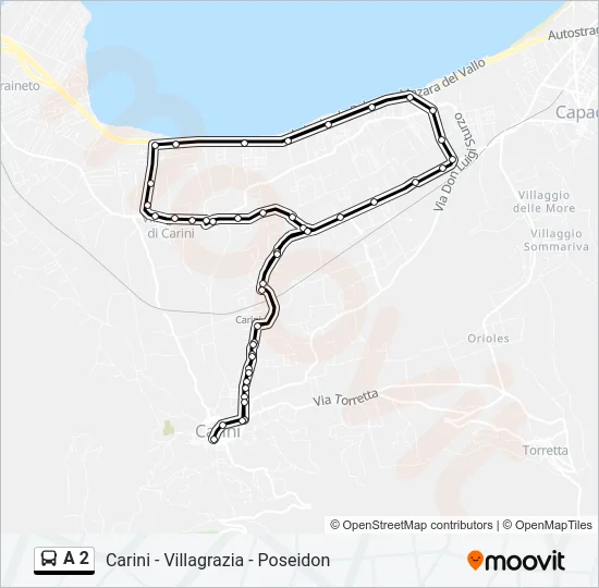A 2 Bus Line Map