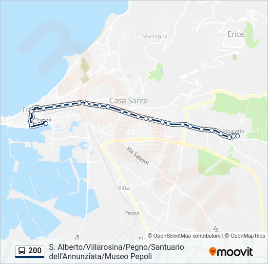 200 Bus Line Map
