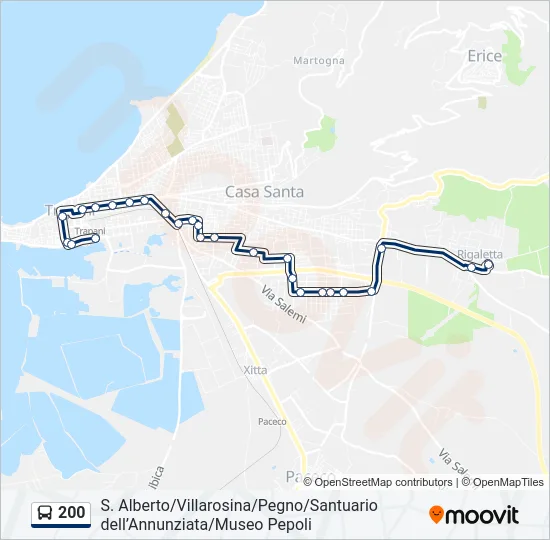 200 Bus Line Map